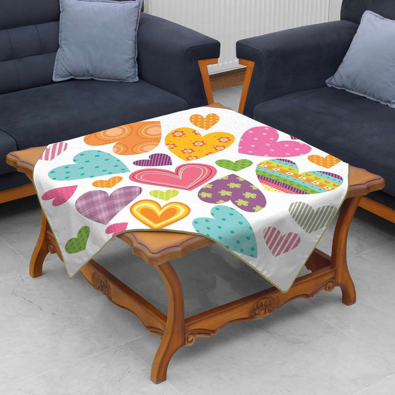 رومیزی مدوپد طرح قلب‌ رنگارنگ مدل PAT00254
