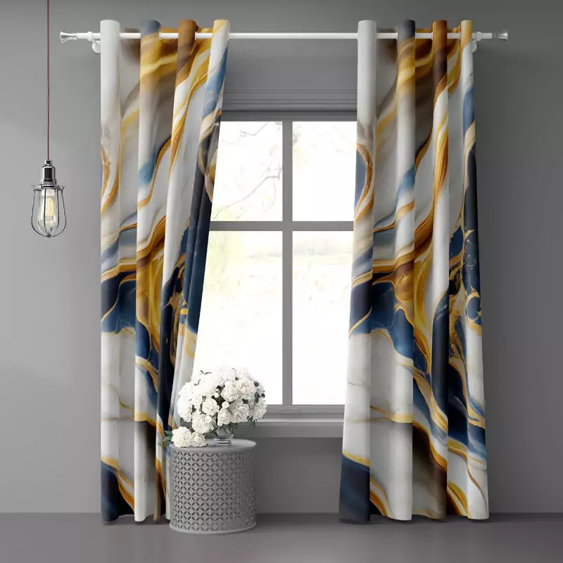 پرده پانچی طرح سنگ مرمر کد 002 سایز 140 در 280