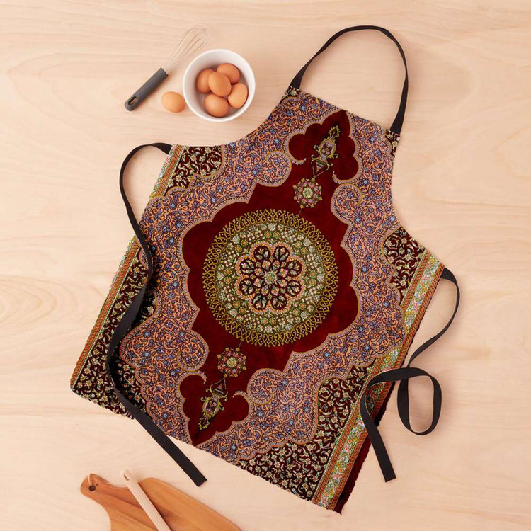 پیش بند آشپزخانه تینادکور طرح قالی قم ترنجی مدل C-Ghom140