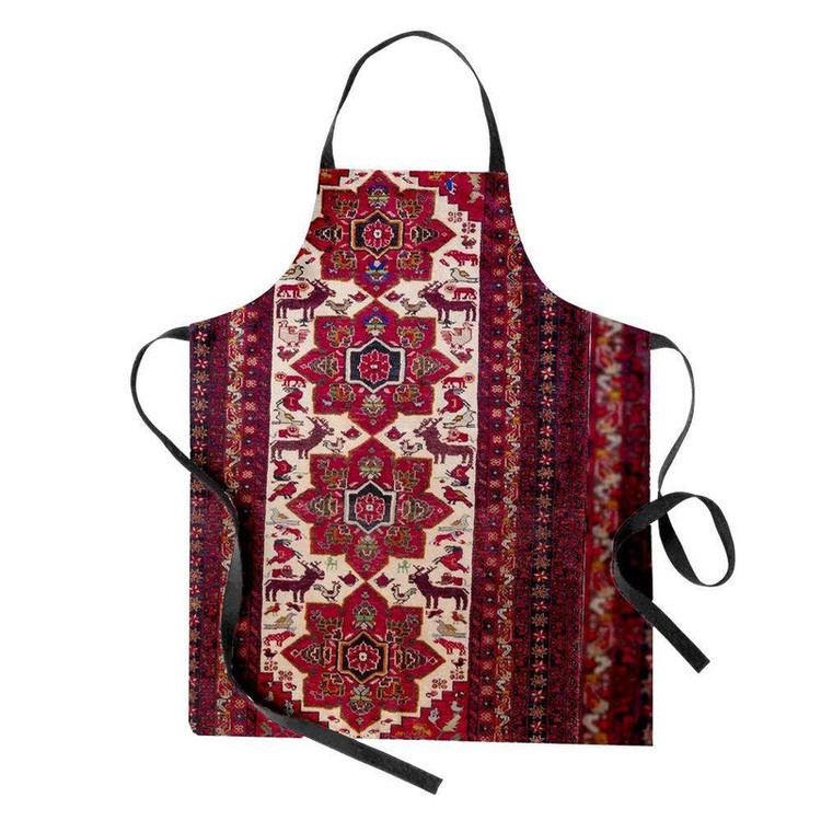 پیش بند آشپزخانه تینادکور طرح فرش بلوچ چهارترنج لچکی مدل C-balouch18