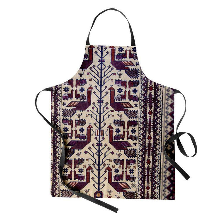 پیش بند آشپزخانه تینادکور طرح قالیچه بلوچ طاووسی مدل C-balouch46