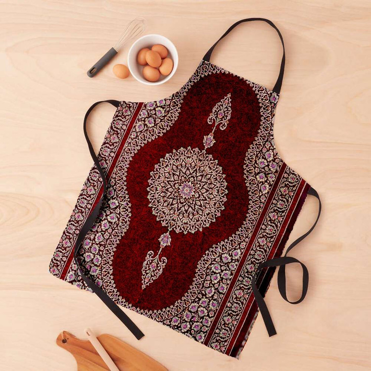 پیش بند آشپزخانه تینادکور طرح قالی قم ترنجی طرهدار مدل C-Ghom165