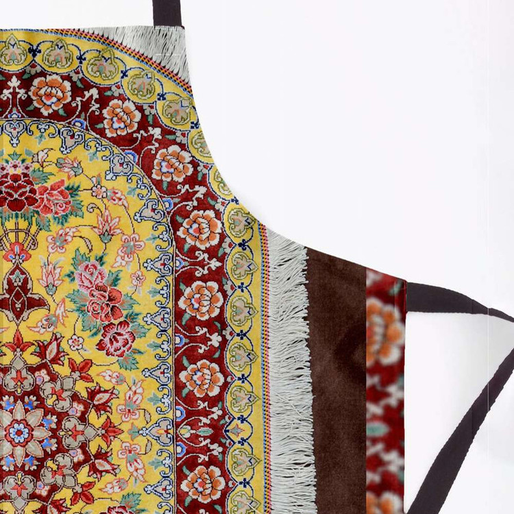 پیش بند آشپزخانه تینادکور طرح قالی قم ترنجی بیضی مدل C-Ghom143