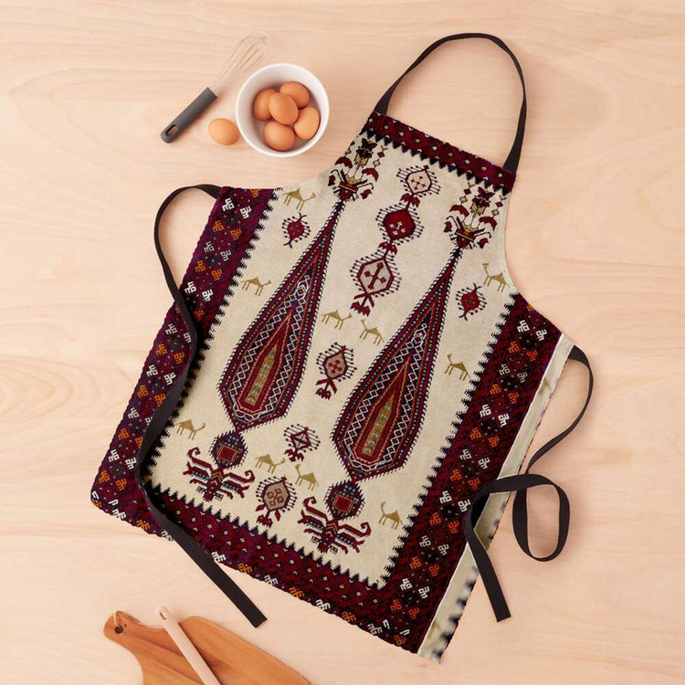 پیش بند آشپزخانه تینادکور طرح فرش بلوچ سروی حیواندار مدل C-balouch20