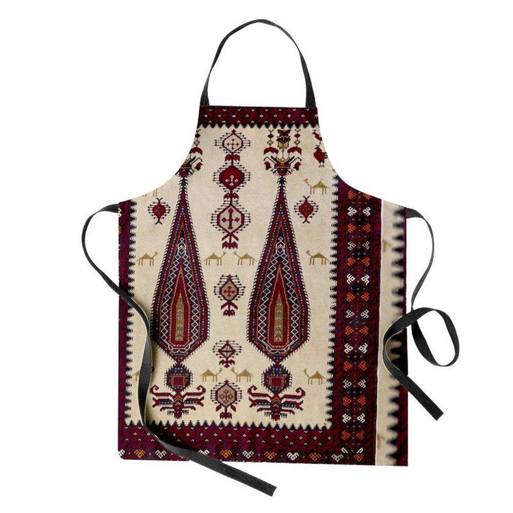 پیش بند آشپزخانه تینادکور طرح فرش بلوچ سروی حیواندار مدل C-balouch20