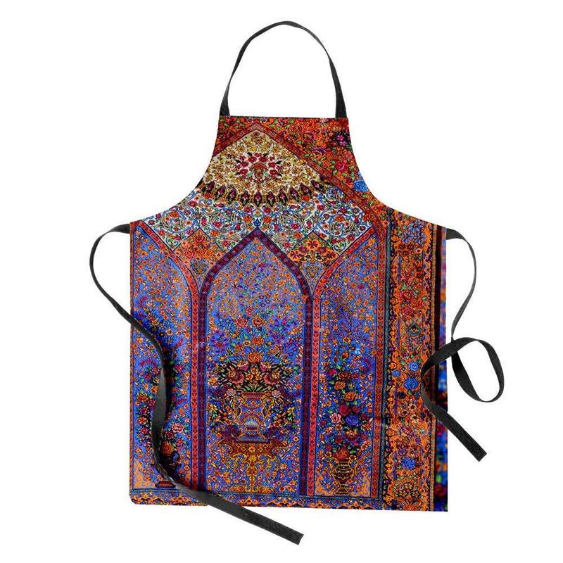 پیش بند آشپزخانه تینادکور طرح قالیچه قم محرابی گلدانی مدل C-Ghom125