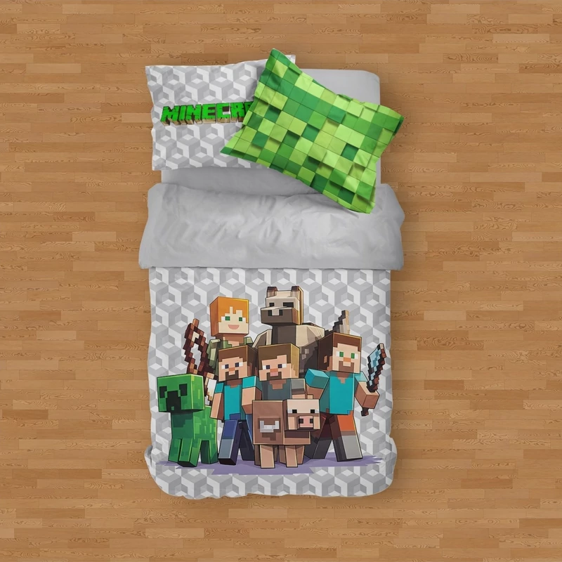 ست خواب یکنفره 4 تکه ماینکرافت کد VM3-217MINECRAFT07