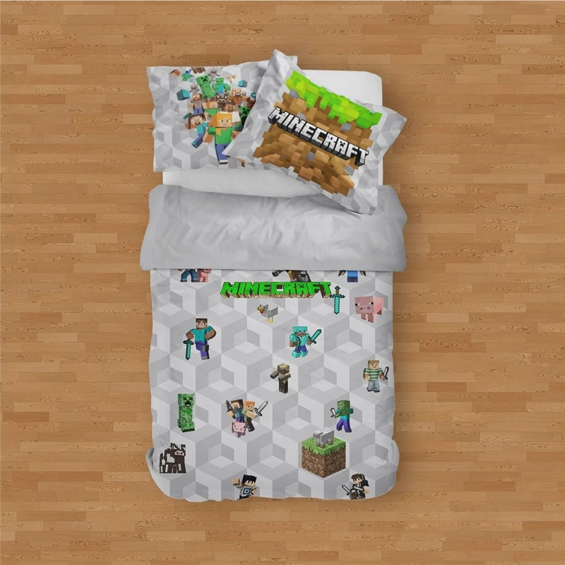 ست خواب یکنفره 4 تکه ماینکرافت کد VM3-217MINECRAFT02